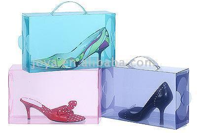 Custom Foldable Clear/Frosty/Frosted Plastic Shoe Boxes Made of Eco-Friendly PP