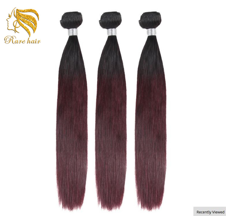 Wholesale Hair Bundles Mocha Brazil Ombre Color 99J Hair Weave Virgin Straight 3 Bundles