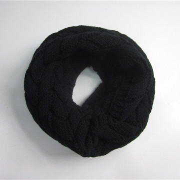 Machine Knitting Black Jacquard Loop Scarf