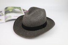 Black cowboy hats made of paper craft straw hats