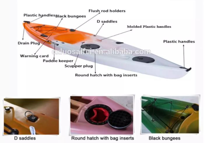 2021 China OEM wholesale no Inflatable foldable cheap ocean plastic canoe for sale single kayak