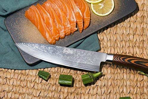 7inch Damascus Steel Pakka Wood Japanese Chef Knife