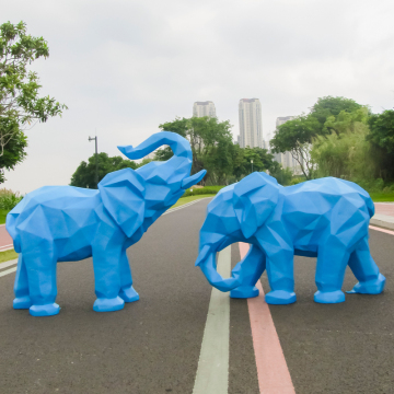 Art Sculpture Resin Geometric Fiberglass Elephant Statue