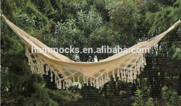 Canvas hammock with fringe cotton camping hammock with fringe hot sales