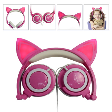 원래 귀여운 고양이 귀 핑크 색상 세련된 헤드폰