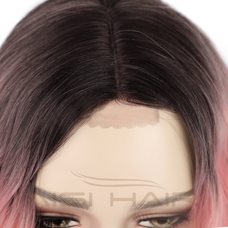 Aisi Hair Wholesale For Women Ombre Pre Plucked Deep Wave Heat Resistant Short Bob Cut Wigs Lace Front Synthetic