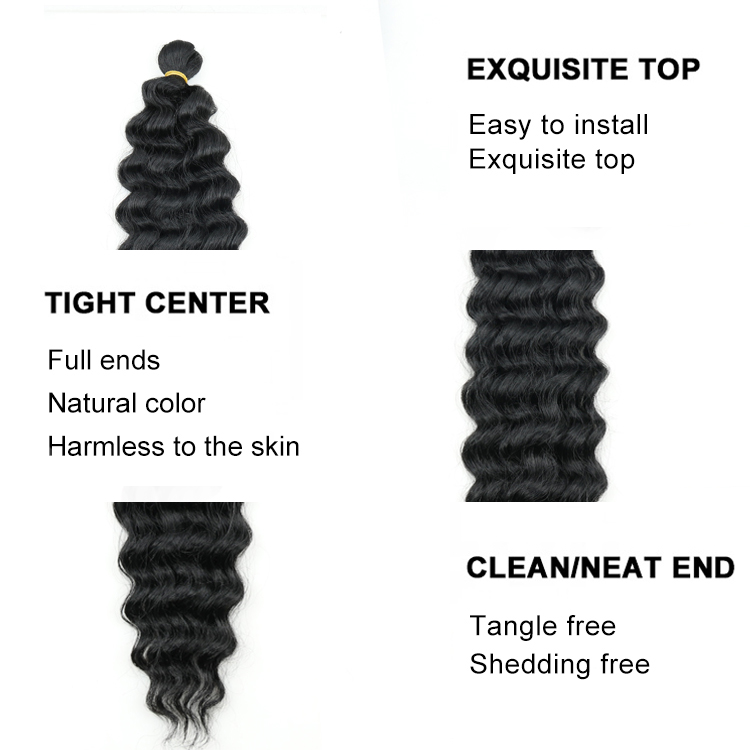 Julianna kanekalon 22" 85g synthetic deep wave crochet hair bulk hair deep twist ombre braiding hair