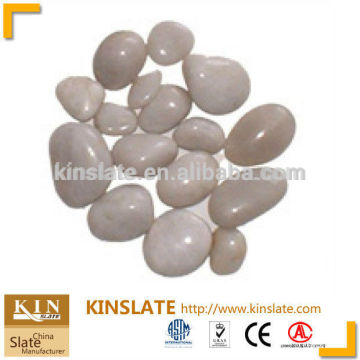 Polished natural snow white pebble stone