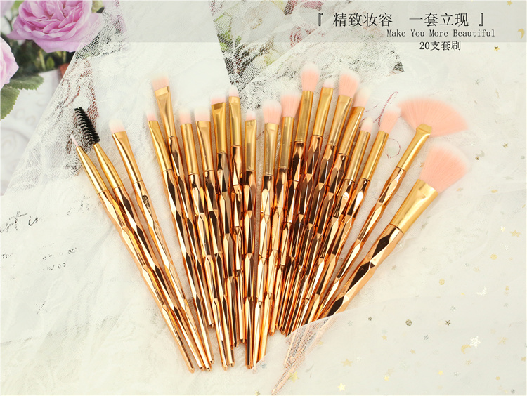 New 20pcs Makeup Brush Sets Dazzle Diamond Rainbow Color Makeup Brush Eye Shadow Brushes Beauty Kit Sets