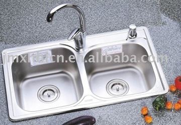 stailess steel over counter kitchen sink 7143A