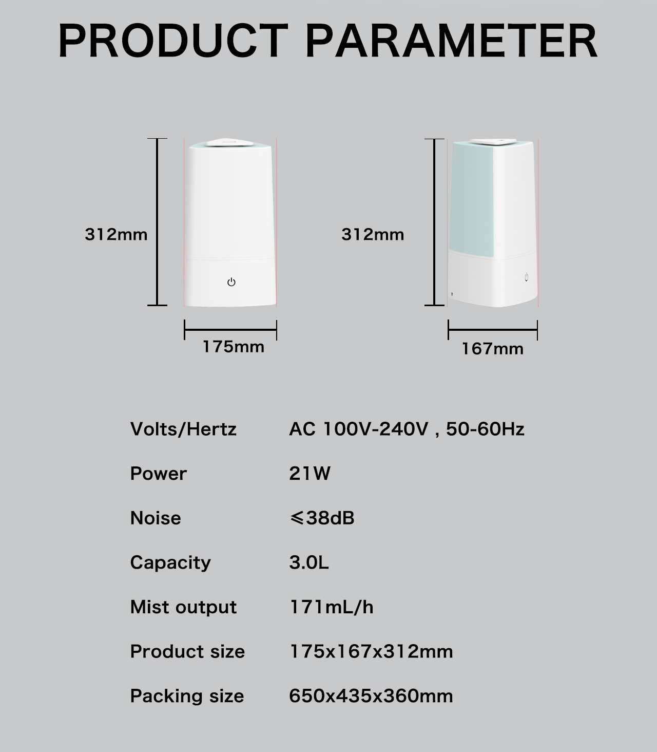 HTJ-2083 humidifier specification HTJ-2083 humidifier specification