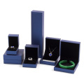 Blue Cardboard Packaging Jewelry Box Caixa de presente dobradiça