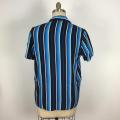 Men Loose Fit Short Sleeve Casual Striped Shirt