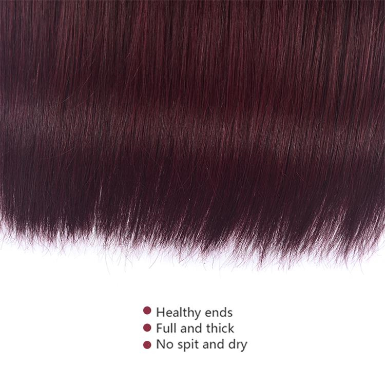 On Sale Unprocessed Human Hair 1B/99J Straight Tone Ombre Virgin Brazilian Hair Extension Bundles