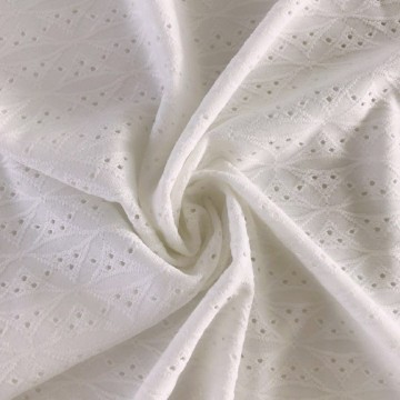 Witte poly elastische jacquardstof