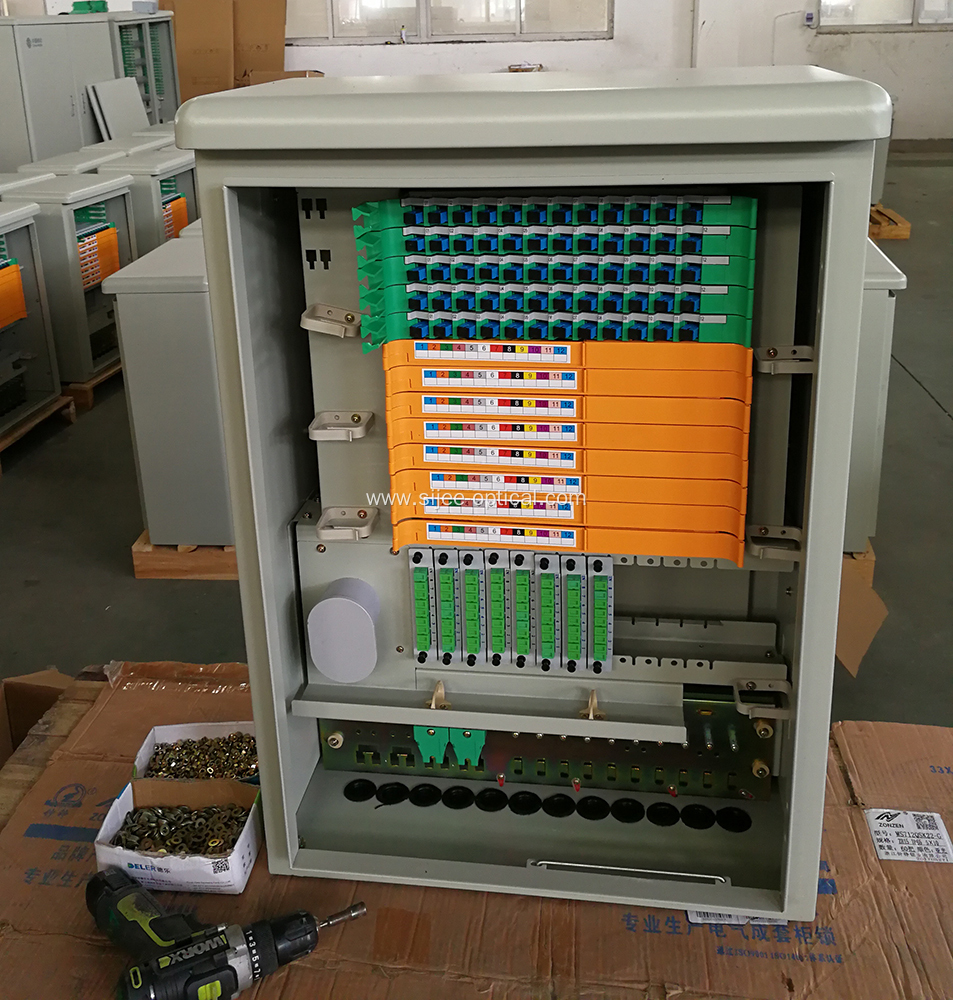 144 Cores Compact Fibre Optic Cross Connect Cabinet