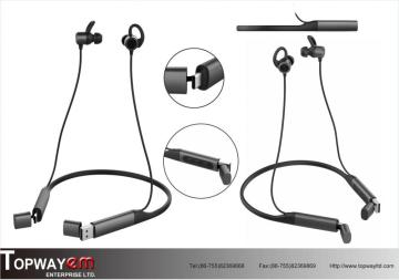 Neckband Bluetooth sports Headphone with Magnet Earbuds