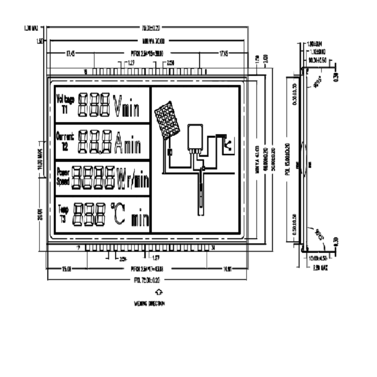 Affichage LCD FSTN pour la machine de surveillance