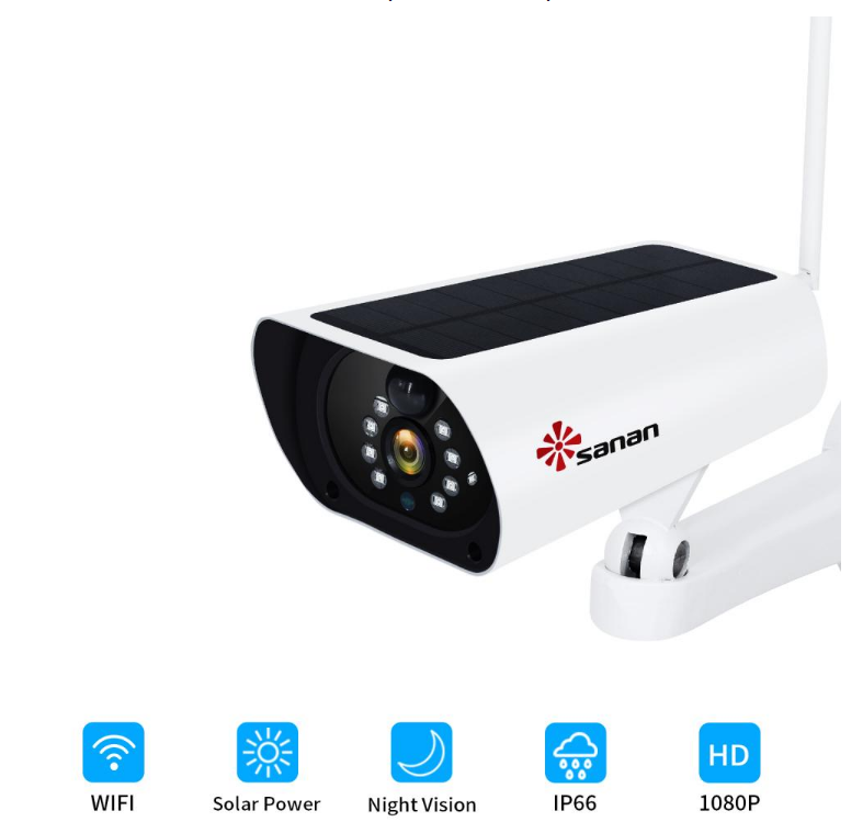 Telecamera di sicurezza solare WiFi con batteria 1080P