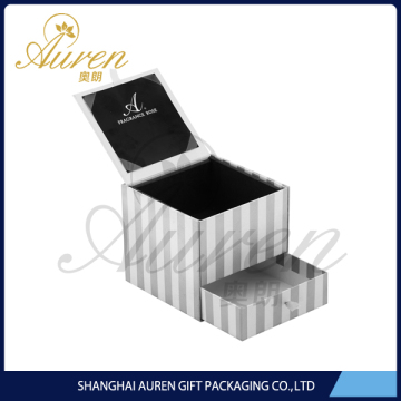 White cardboard paper display ring jewelry box