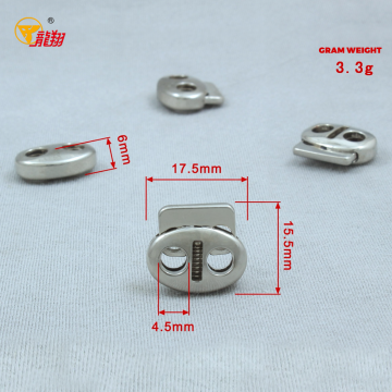 Dual Hole Oval Metal Spring Cord Lock