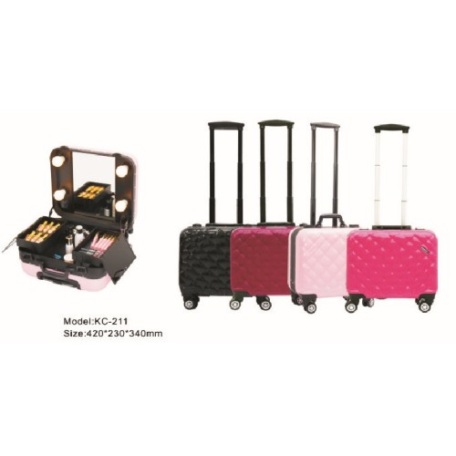 2017 Hot Selling Train Trolley Makeup Case for the Professional Makeup Artist