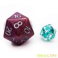 Bescon Glitter Jumbo D20 38MM, Big Size 20 Sides Dice Glitter Purple, Big 20 Faces Cube 1.5 inch