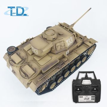 2.4Ghz 1/16 German Panzer III RC Tank Sound+Smoke+Shooting Customized Paint Tank Toy