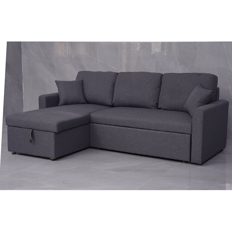 Fabric Sofa Bed With Chaise Lounge With Storage