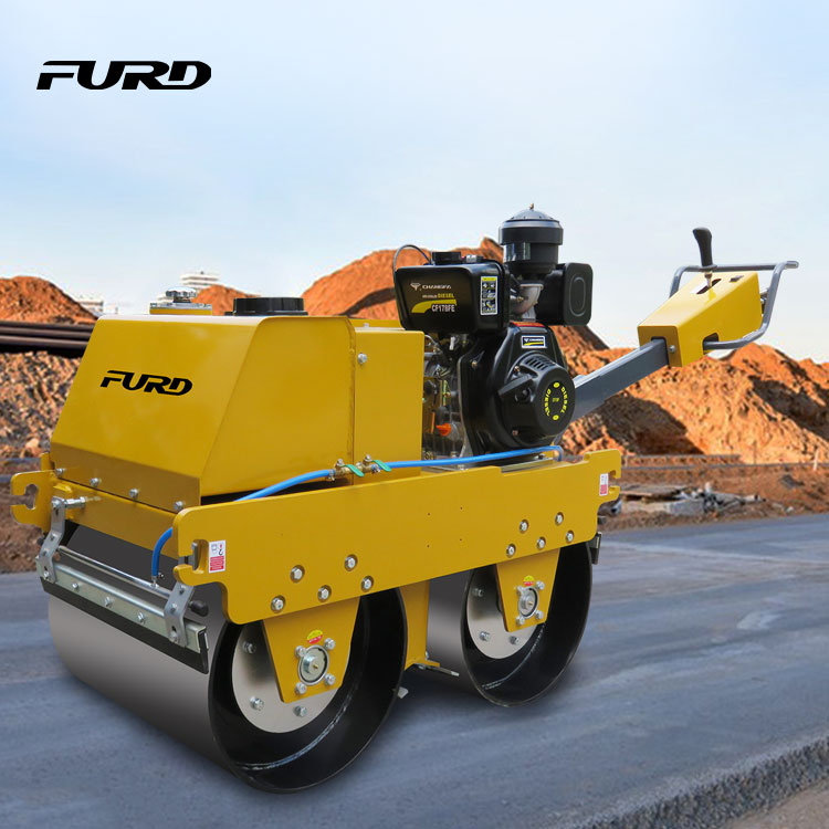 High Performance Asphalt Hand ดำเนินการ 550 กก. Double Drum Road Roller