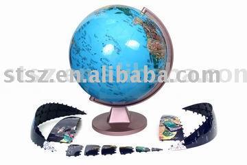 The 13 inch puzzle globe with blue