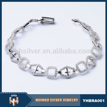 fashion silver bracelet,cz sterlng silver bracelet,s925 silver bracelet