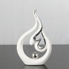 Modern Silver Ceramic Living Room Office Decor: Handmade Craft Ornaments