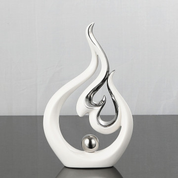 Modern Silver Ceramic Living Room Office Decor: Handmade Craft Ornaments