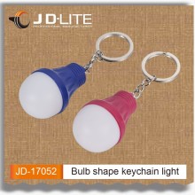 Bulb shape led flashlight keychain with differenct colors led light bulb key chain
