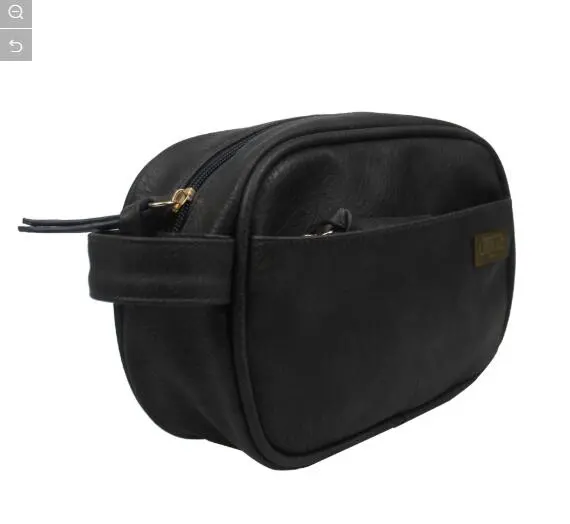 High Quality Black Color PU Lady Cosmetic Bag