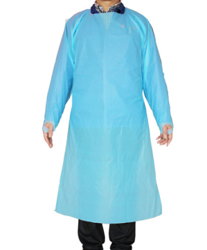 disposable isolation gown cpe apron with thumb hole FDA