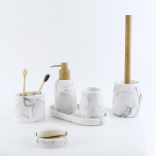 Marble pattern bathroom set resin bottle customization