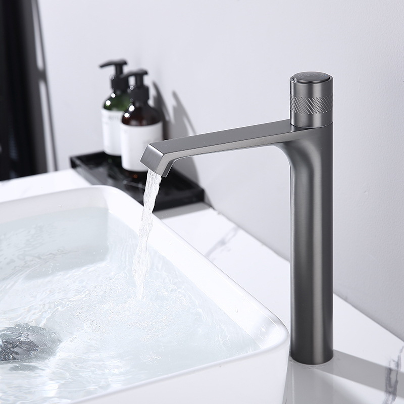 High Rise Basin Sink Tap Grey