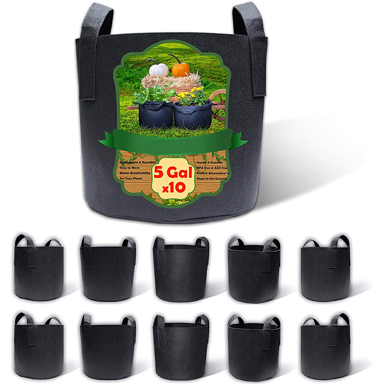 Factory stock 1-400 gallon All Size Non woven Plant Fabric Pots Grow Bags with Handles planting bags