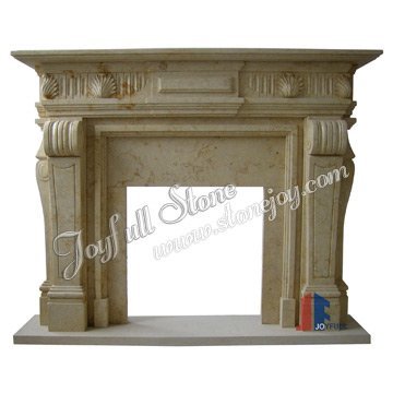 Yellow Marble Fireplace Surrounds, Indoor Marble Fireplace, Fireplace Frame