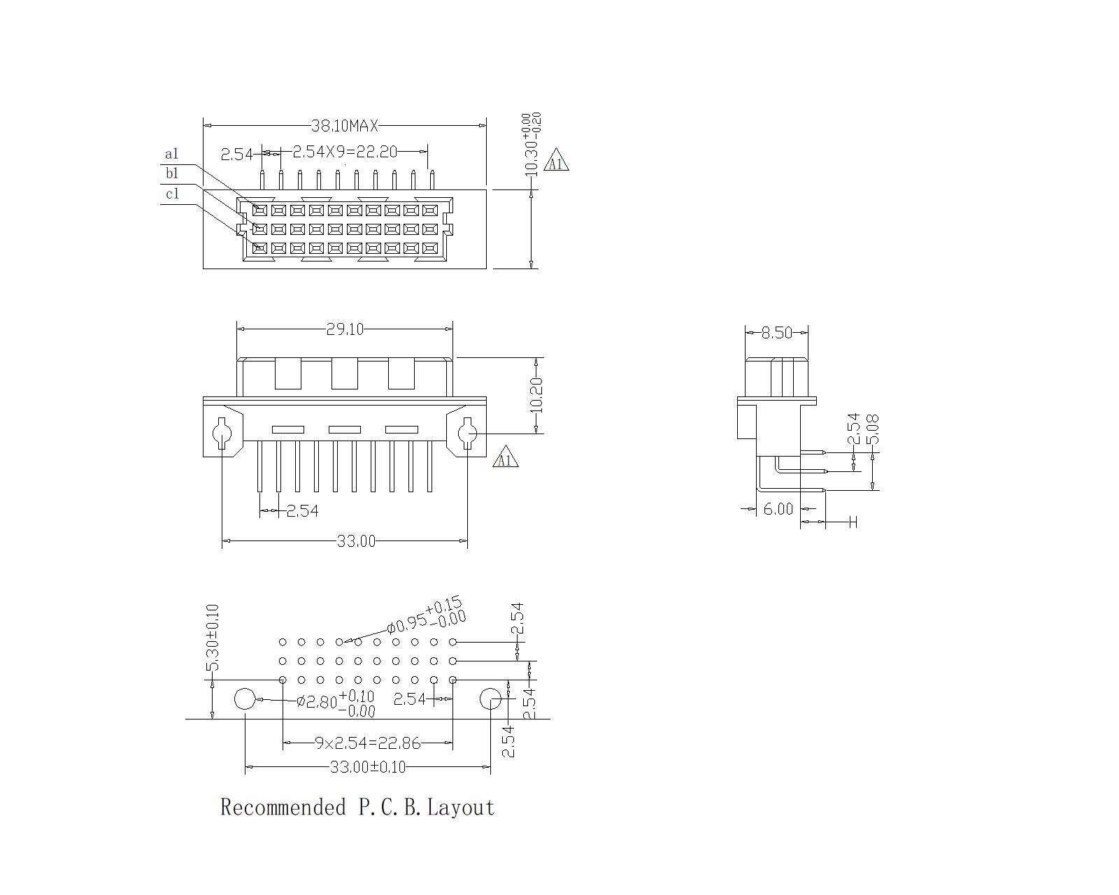 DFR-XX-XXX-320 DIN41612 Right Angle Female Type 0.33R Connectors 30 Positions DFR-XX-XXX-320 DIN41612 Right Angle Female Type 0.33R Connectors 30 Positions