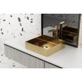 Gold Bathroom Sink Rectangular Vessel Sink Above Counter