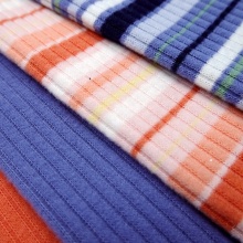 Rayon Yarn Dye Stripe Knit Brush Rib Fabric