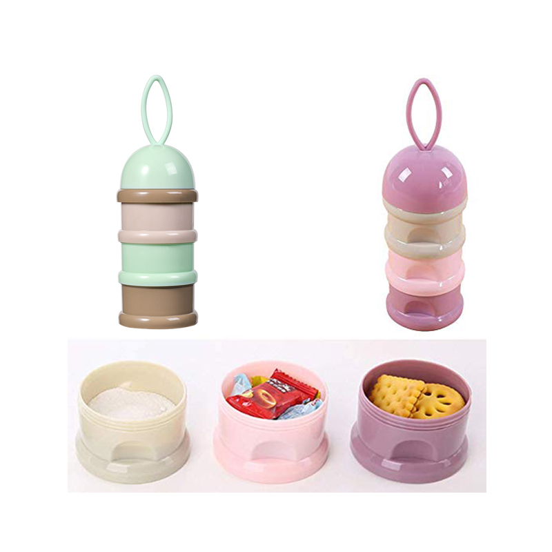 Three-layer plastic milk powder box formula dispenser portable baby food storage milk powder container