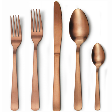 Wedding copper cutlery, full matte copper flatware, matte copper cutlery