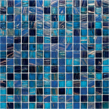 Outdoor Blue Glass Mosaic Pool Backsplash Wall Tiles