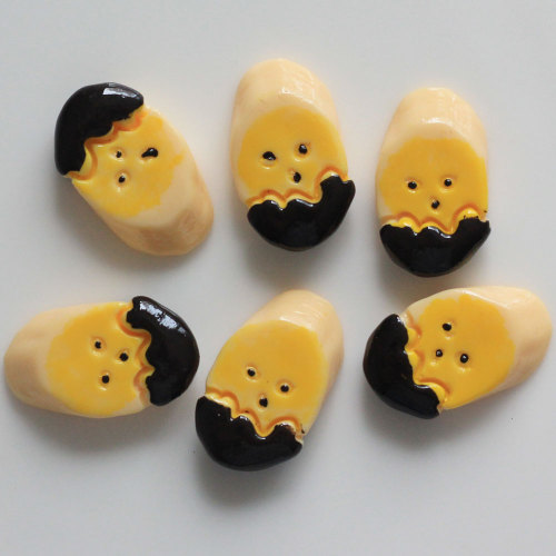 Wholesale Kawaii Loose Chocolate Banana Style Artificial Resin Beads Mini 3D Cabochons for Decoration