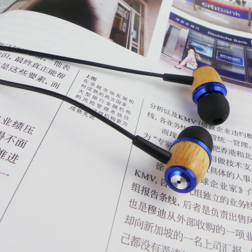 Wooden Bass Sports Earphone Game Earphone With Microphone