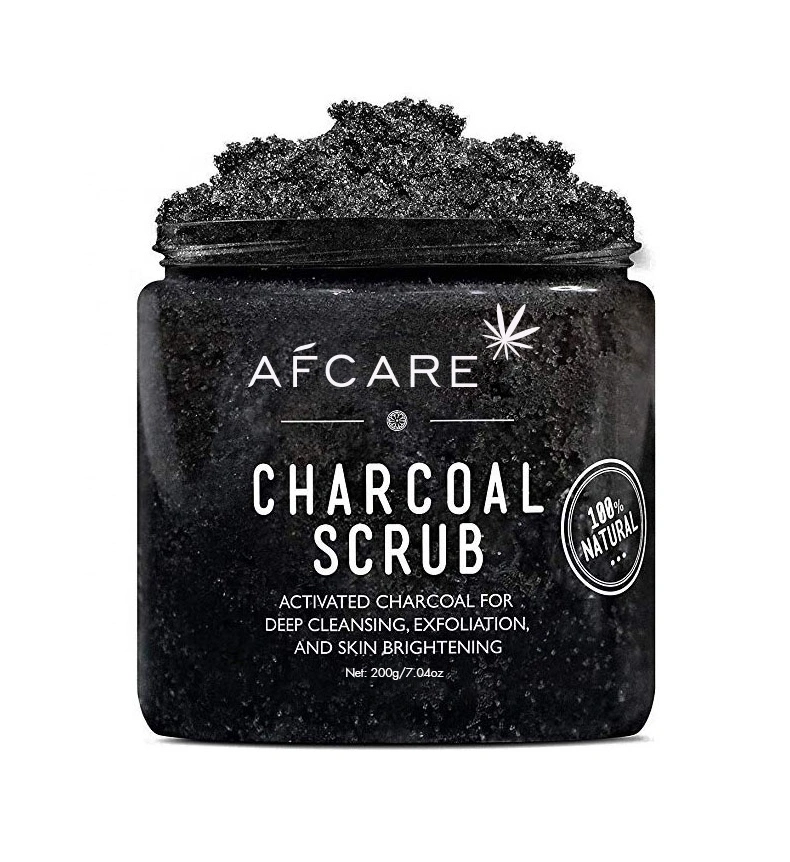 Rivate Label Exfoliating Soften Skin Bamboo Charcoal Scrub OEM Relax Feature Origin Type Lotion Care